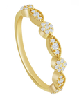 Alternating Pave Round and Marquise Station Band