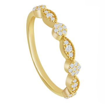Alternating Pave Round and Marquise Station Band