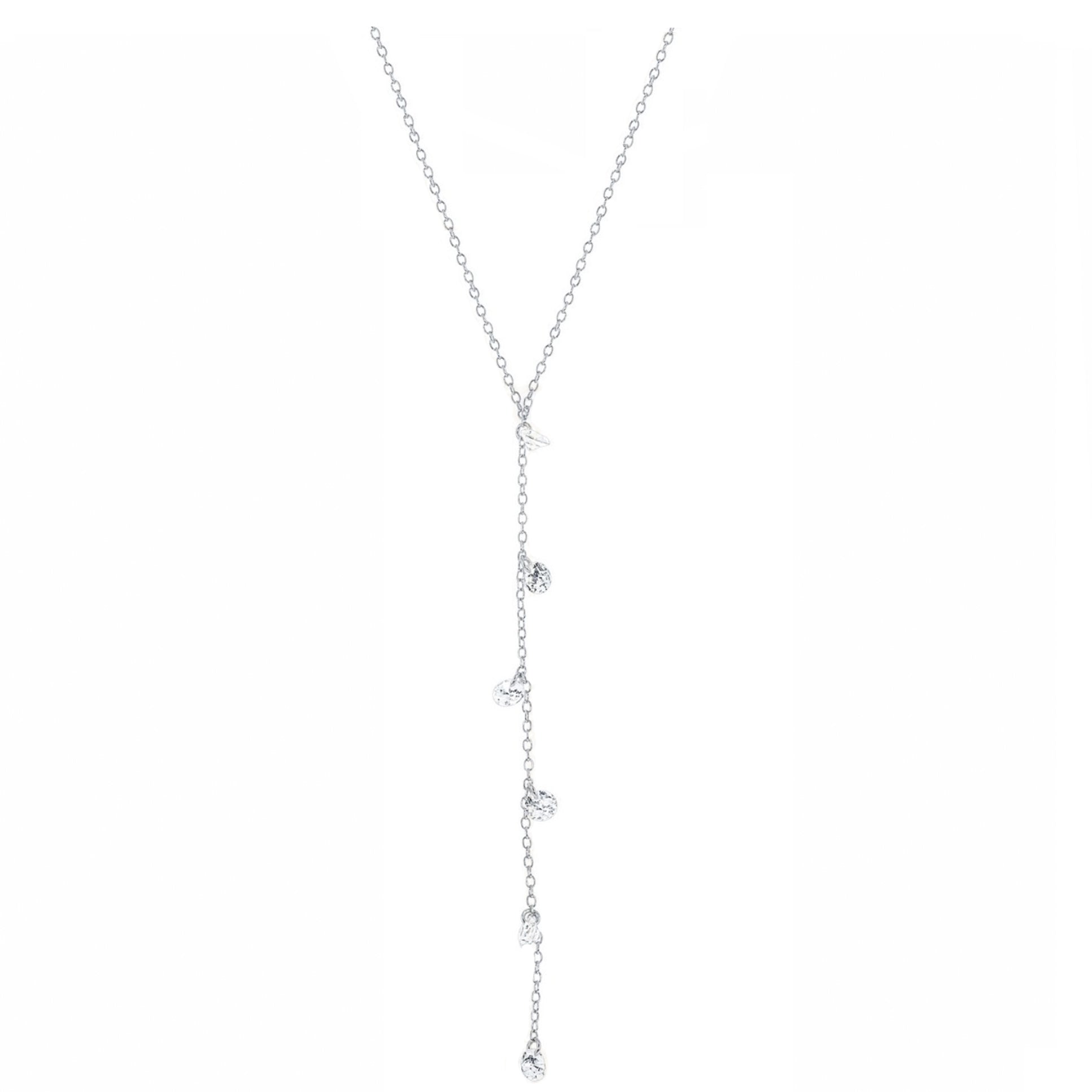 Multi Sparkle Drop Lariat Necklace