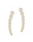 Graduated Bezel Crawler Earrings