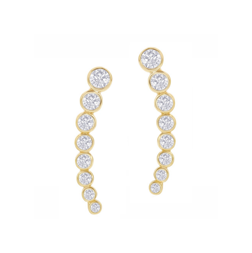 Graduated Bezel Crawler Earrings
