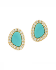 Turquoise Pebble Stud Earrings