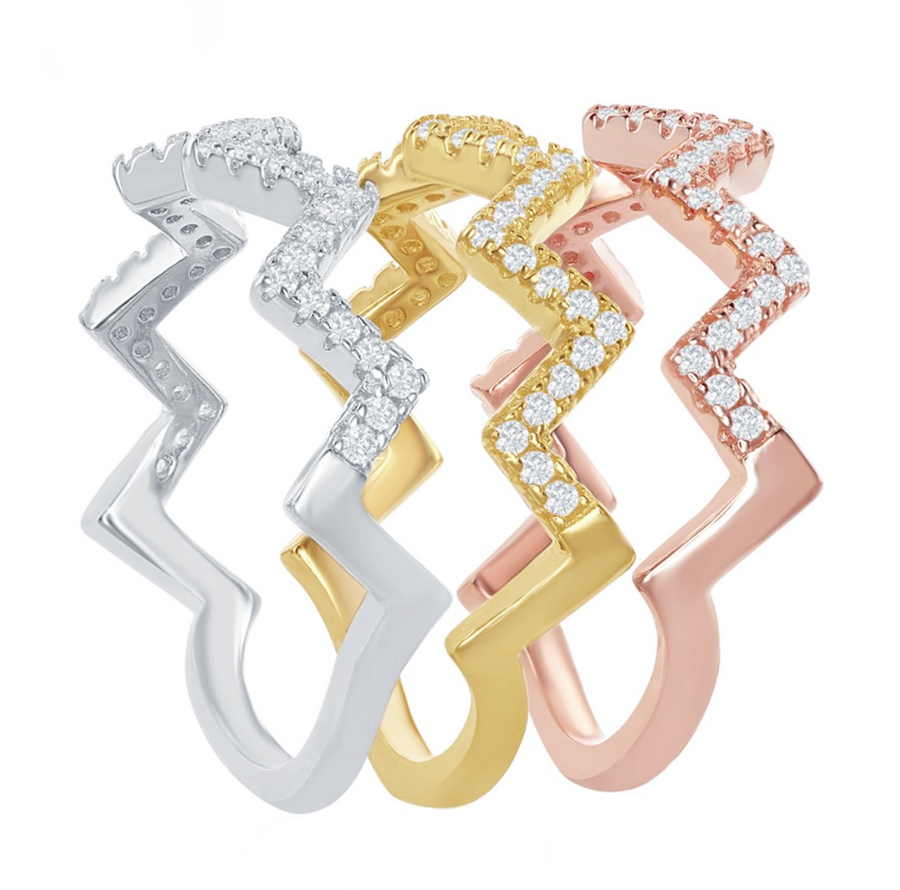 Tri-Color ZigZag Band Set