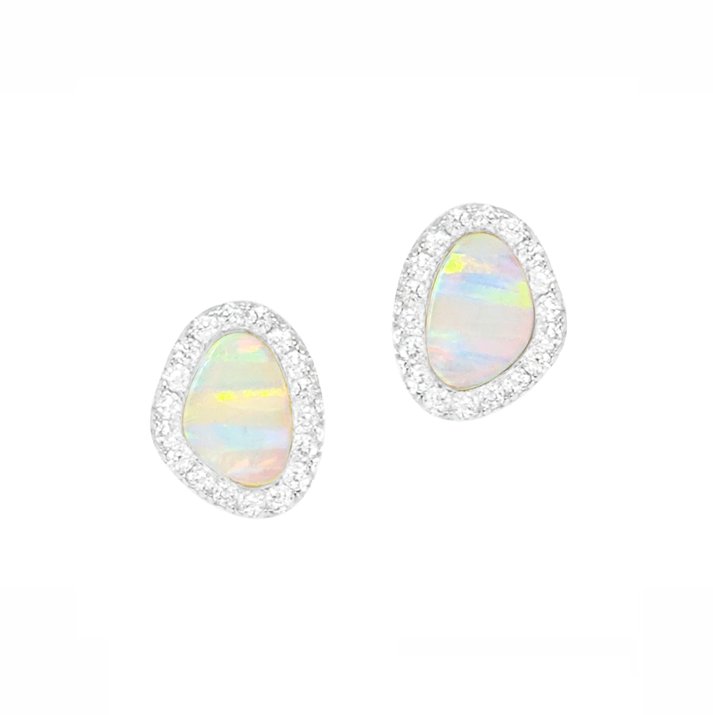 Opal Pebble Stud Earrings (Available in 10 Colors)
