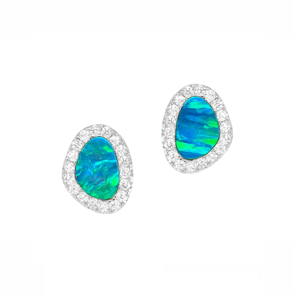 Opal Pebble Stud Earrings (Available in 10 Colors)
