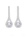 Elongated Pear Halo Earrings