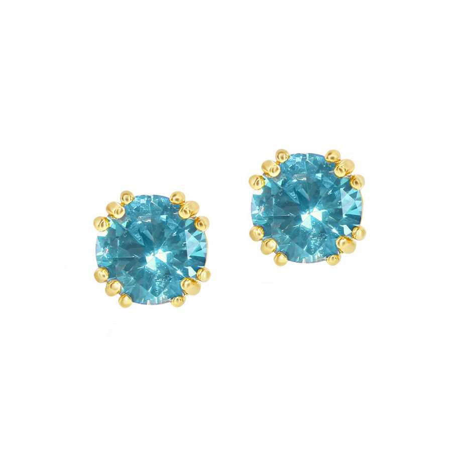 Claw Birthstone Stud Earrings (Available in 12 Colors)