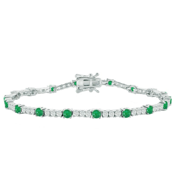 Round Emerald Tennis Bracelet
