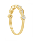 Alternating Pave Round and Marquise Station Band