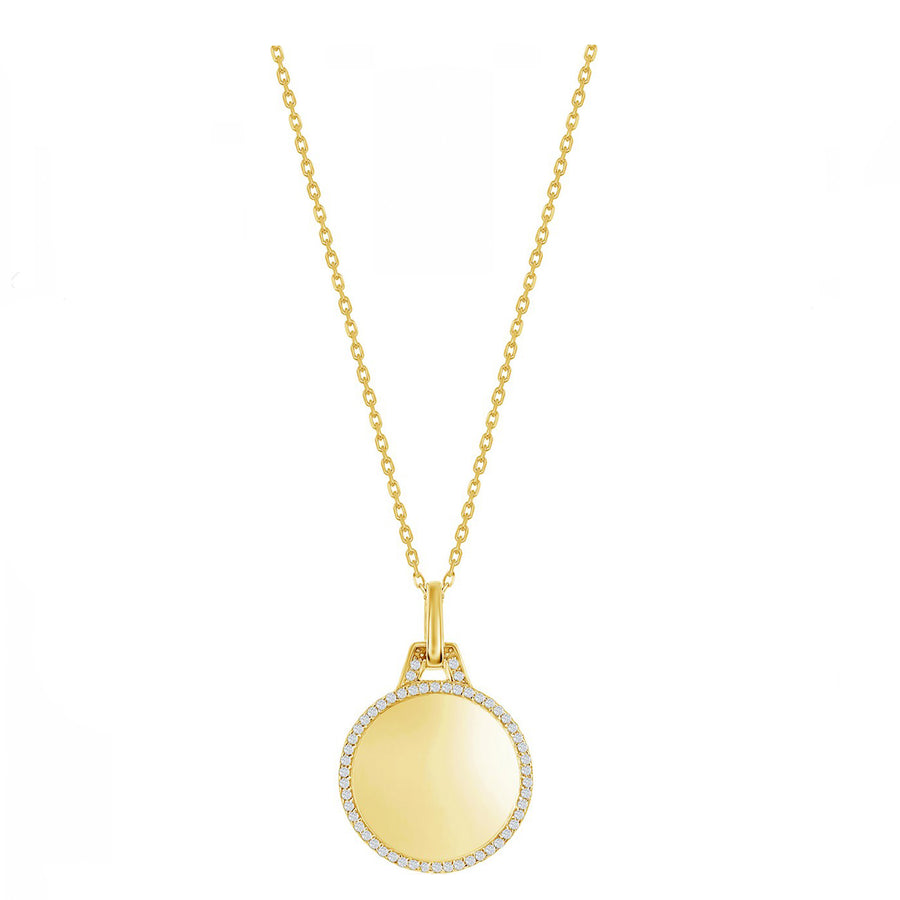 Sparkle Border Disc Necklace