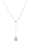 Triple Sparkle Shaker Opal Pebble Lariat Necklace (Available in 3 Colors)