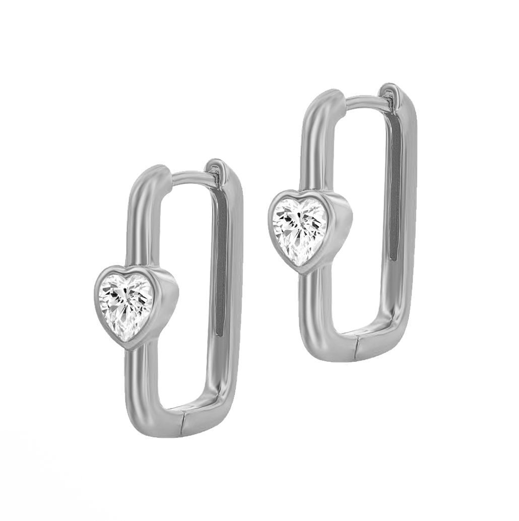 Heart Paperclip Hoop Earrings