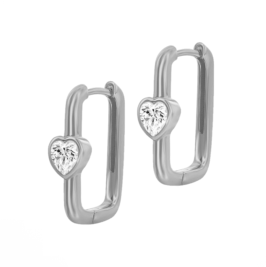 Heart Paperclip Hoop Earrings