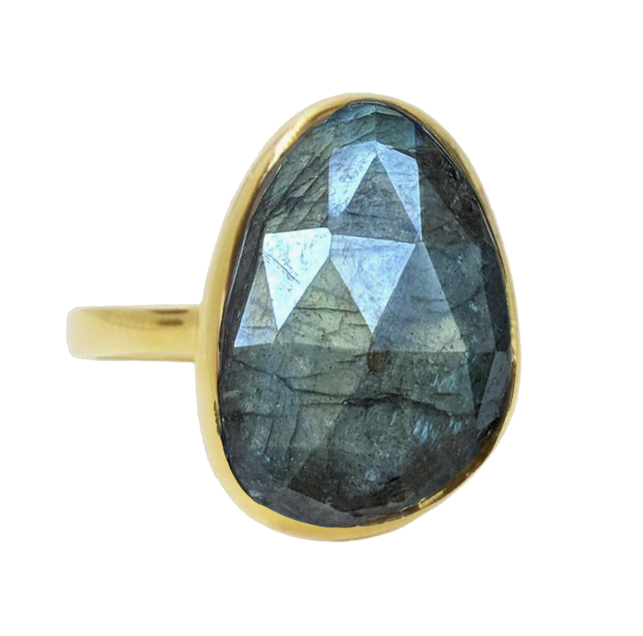 Mystic Labradorite Pebble Ring