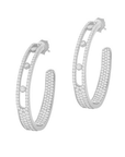 Inside-Out Bezel Accent Pave Sparkle Hoops