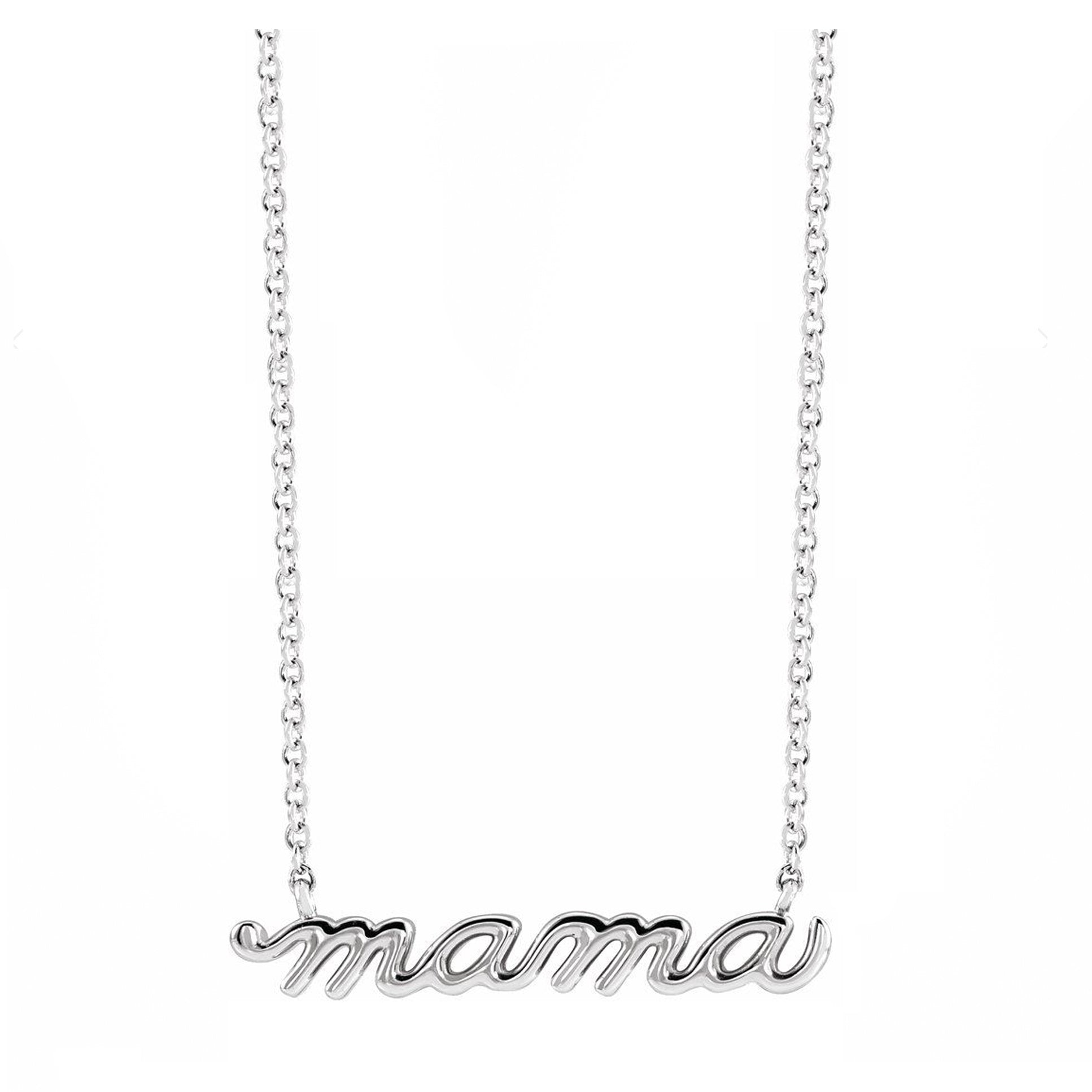Mama Script Necklace