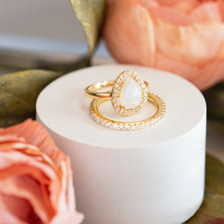 Moonstone Pebble Ring