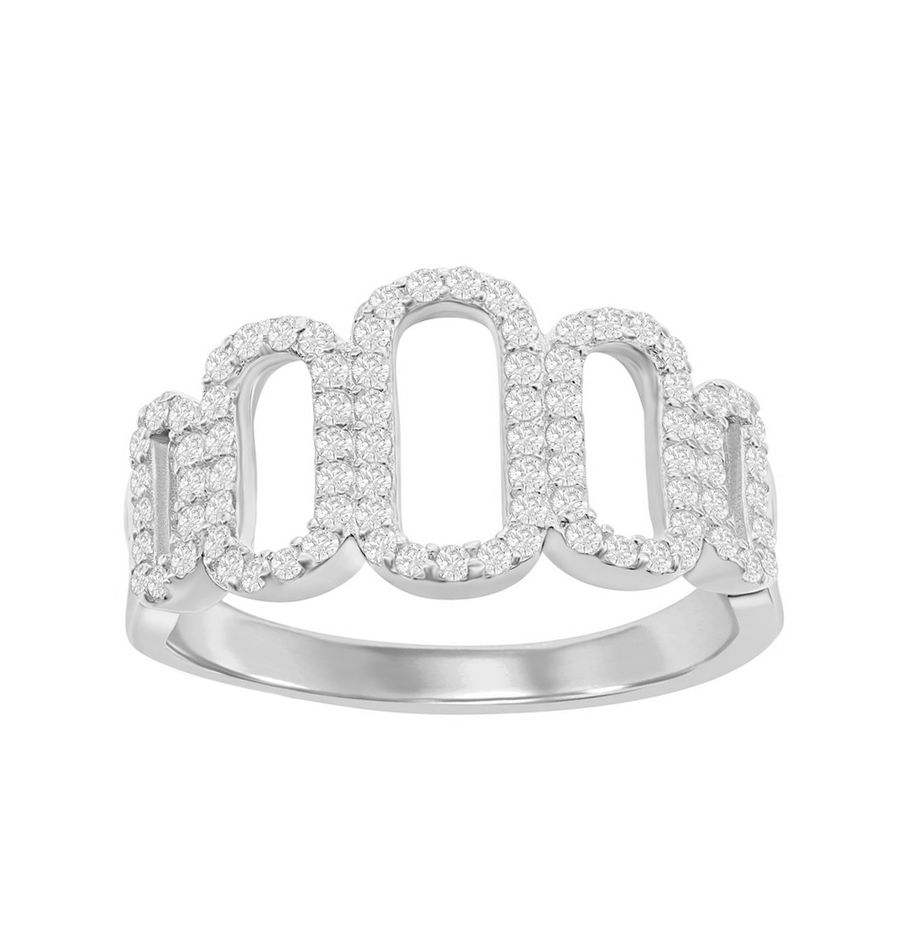Graduated Sparkle Oval Ring