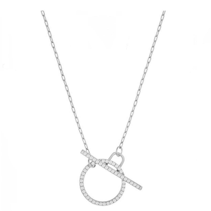 Sparkle Toggle Paperclip Necklace