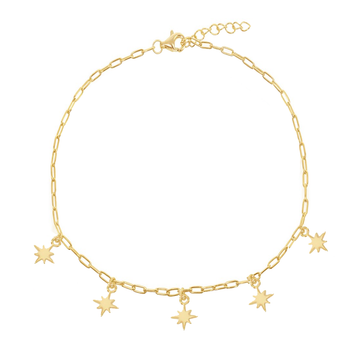 North Star Paperclip Chain Anklet