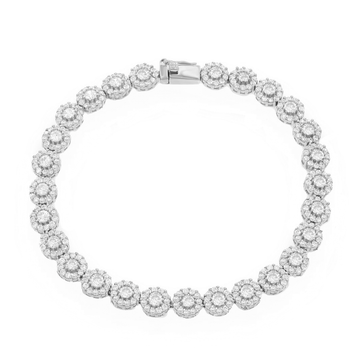 Round Halo Tennis Bracelet
