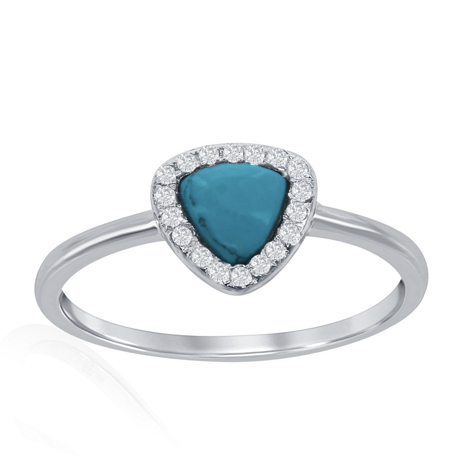 Halo Turquoise Triangle Ring