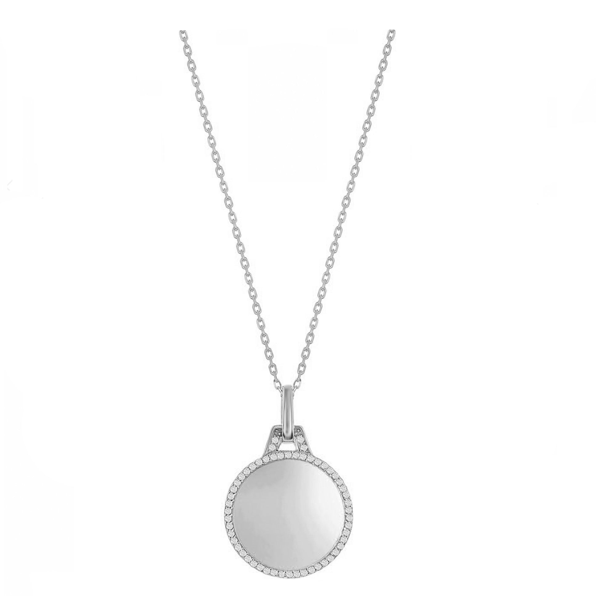 Sparkle Border Disc Necklace