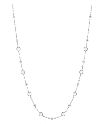 CZ Bezel Bead Chain Necklace