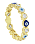 Sparkle Double Evil Eye Eternity Band