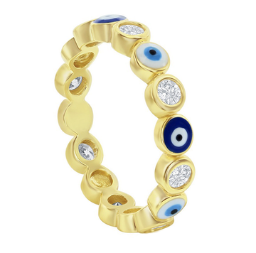 Sparkle Double Evil Eye Eternity Band